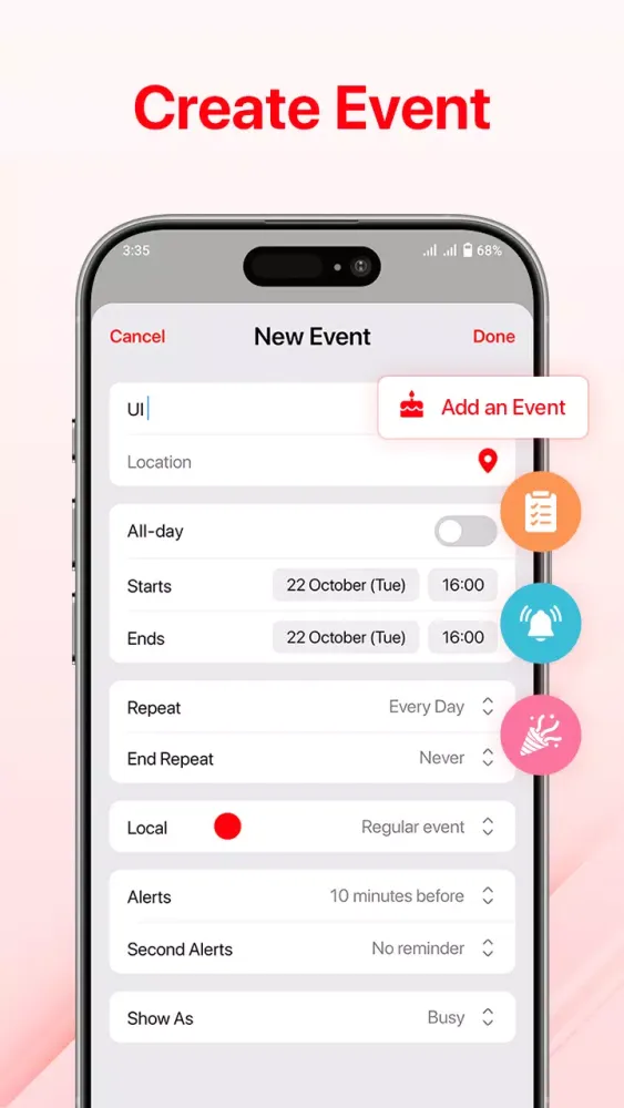 Tangkapan skrin Calendar ios 18 -Calendar 2025