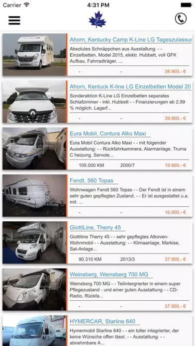 Ahorn Wohnmobile GmbH & Co KG應用截圖