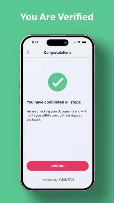 Amani Verify Ekran Görüntüleri