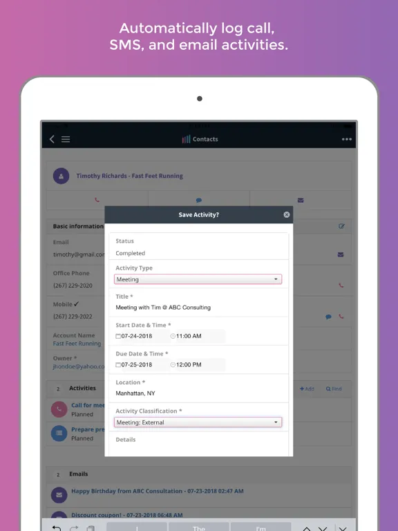 Amped CRM and Sales Insights iPad  স্ক্রিনশট