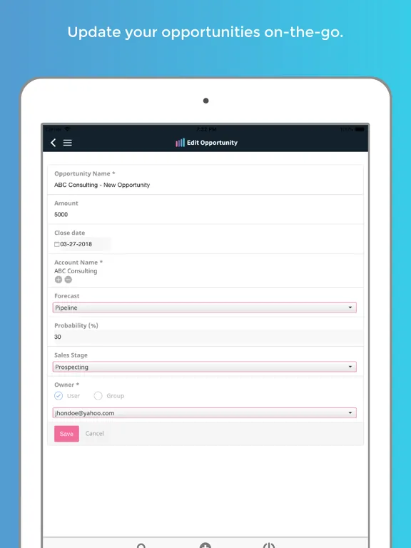 Amped CRM and Sales Insights iPad  স্ক্রিনশট