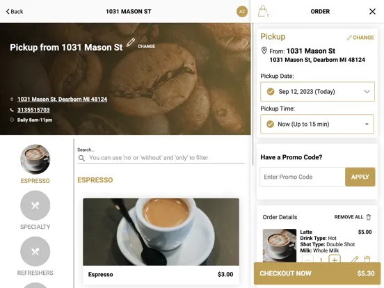 Jabal Coffee House iPad  Screenshots