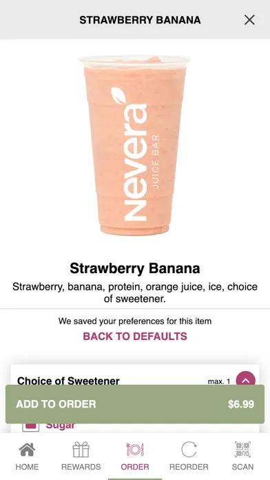 Tangkapan skrin Nevera Juice Bar Online
