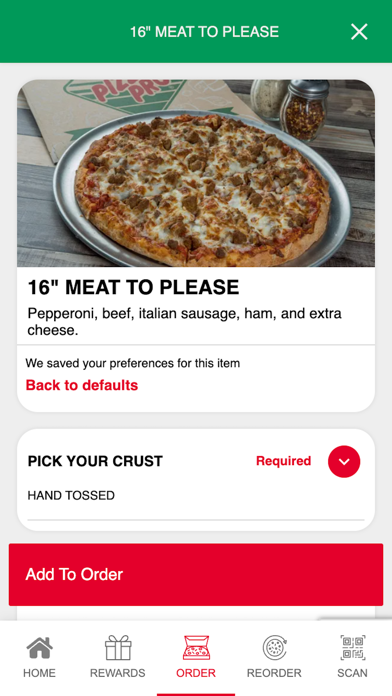 Zrzuty ekranu Pizza Pro of Cabot