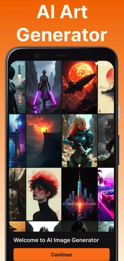 Capturas de tela do AI Art Generator