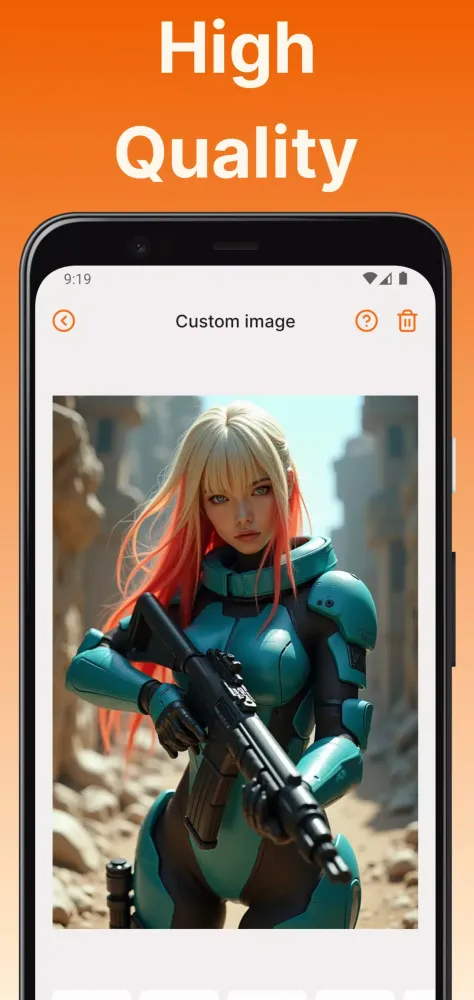 Capturas de tela do AI Art Generator