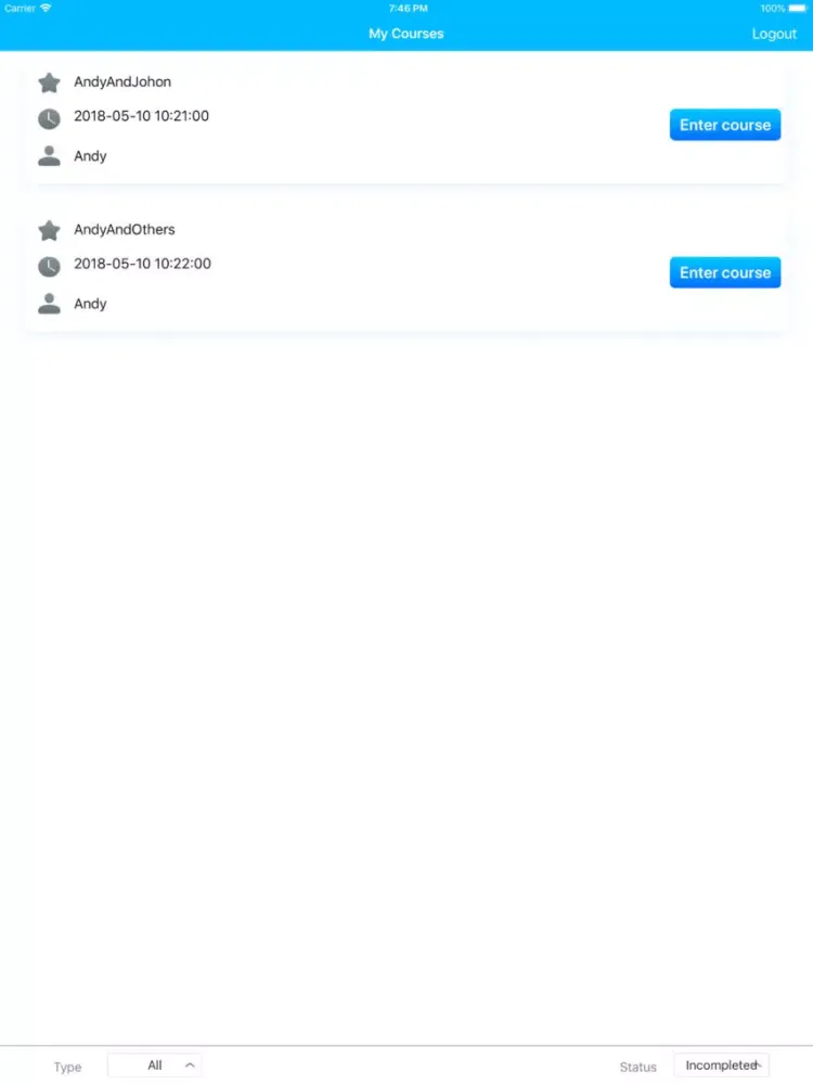 Tangkapan layar BeboLive iPad 