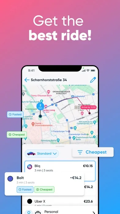Captures d'écran de Bliq – Compare & Save on Rides