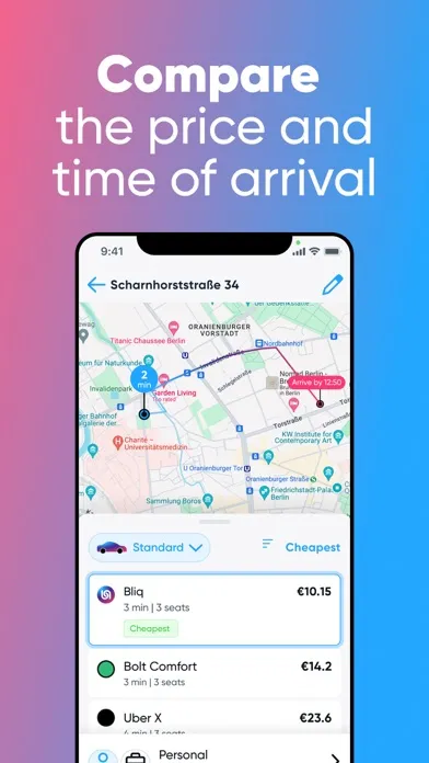 Captures d'écran de Bliq – Compare & Save on Rides