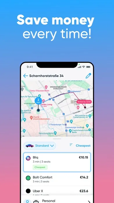 Captures d'écran de Bliq – Compare & Save on Rides
