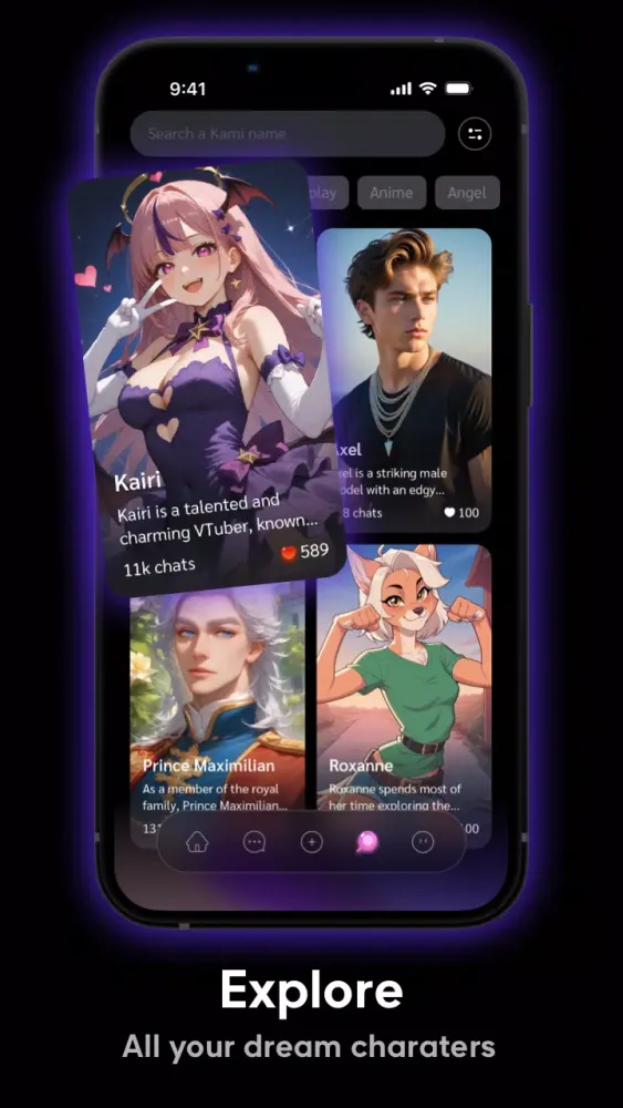 ภาพหน้าจอของ Kami-Fantasy AI Roleplay Mate