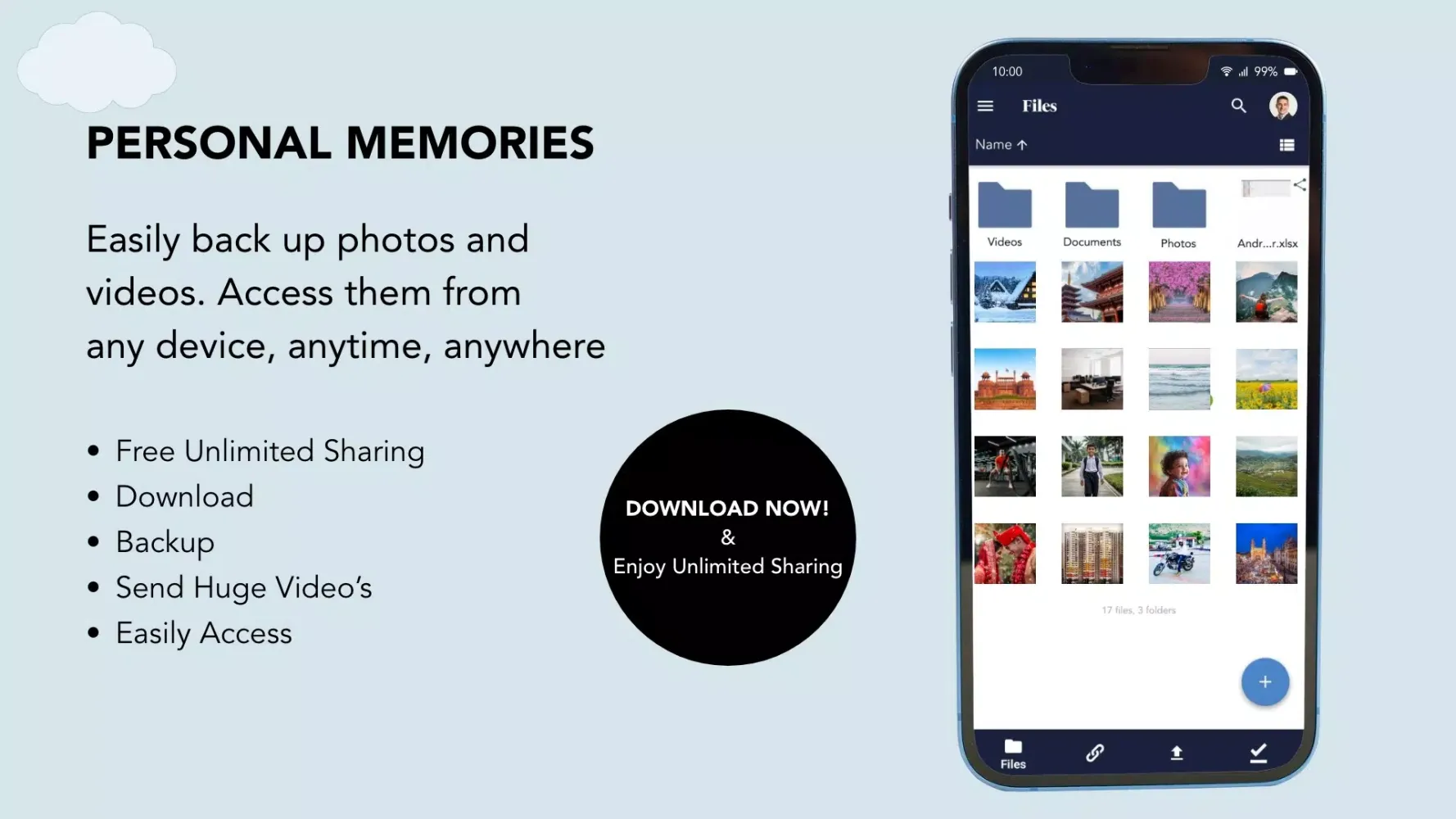 Screenshot di eShare.ai: File Cloud Storage
