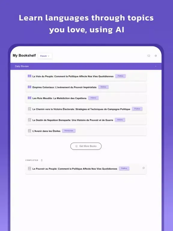 Tangkapan skrin Zaban Language Learning