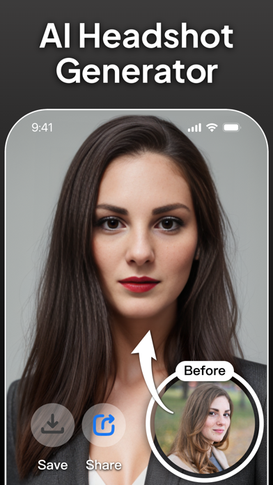 Tangkapan layar AI Headshot Generator ·