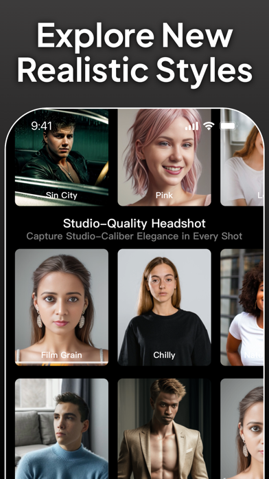 Tangkapan layar AI Headshot Generator ·