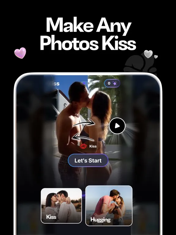 تصاویر AI Kiss: Hug Kiss Video Maker iPad 