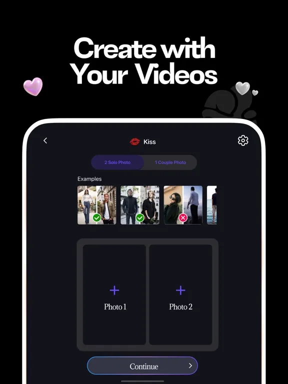 تصاویر AI Kiss: Hug Kiss Video Maker iPad 
