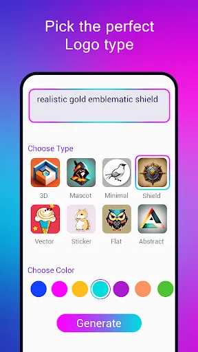 Ảnh chụp màn hình của Logo maker AI Logo generator