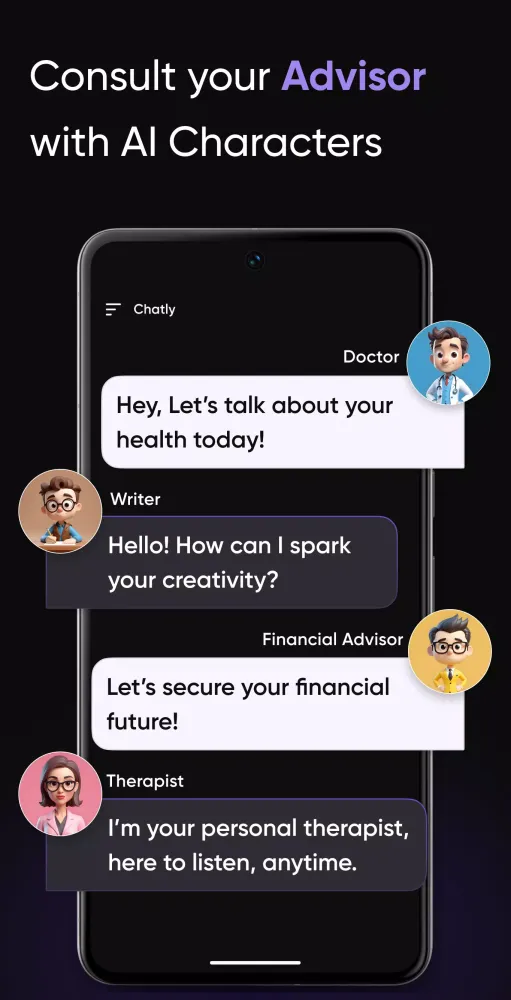 Скриншоты AI Chatbot - Chatly