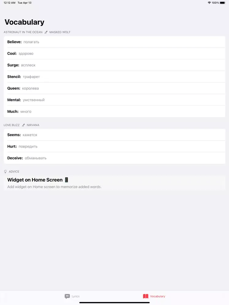 Songster - English with songs iPad 应用截图