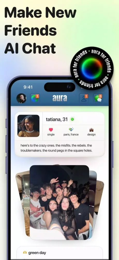 Screenshot di Aura - AI chat w/ friends