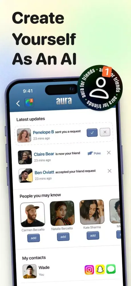 Screenshot di Aura - AI chat w/ friends