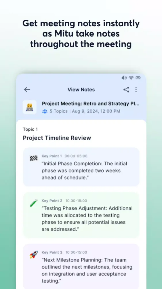 Meeting AI Screenshots