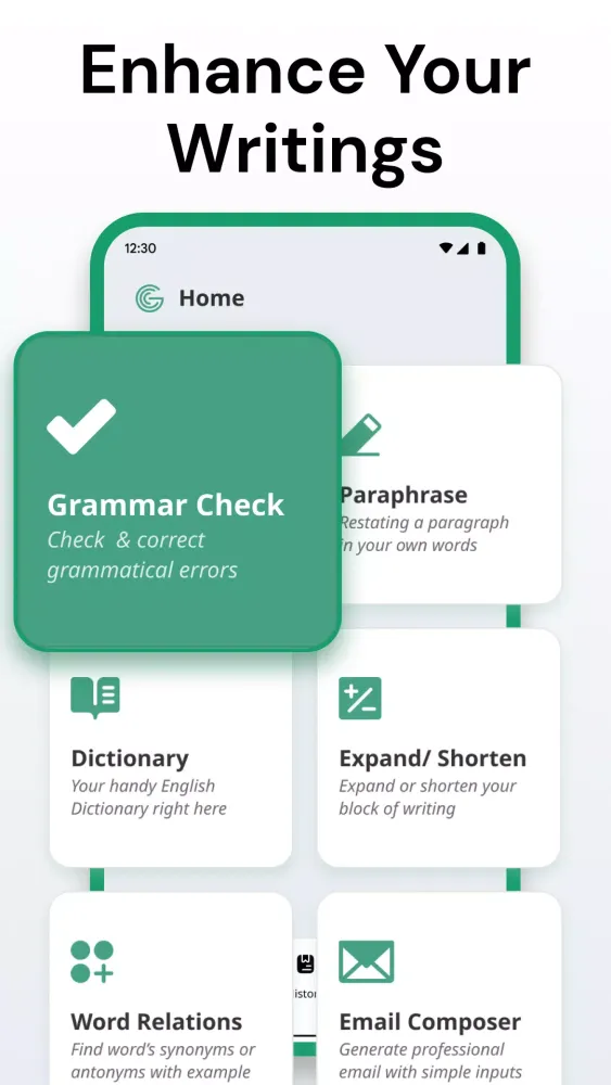 Tangkapan skrin Grammar Check