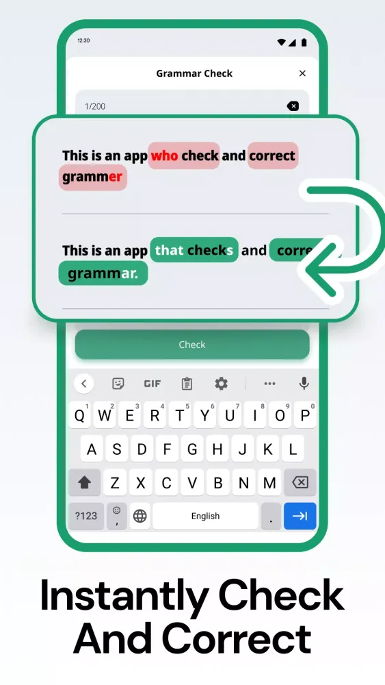 Tangkapan skrin Grammar Check