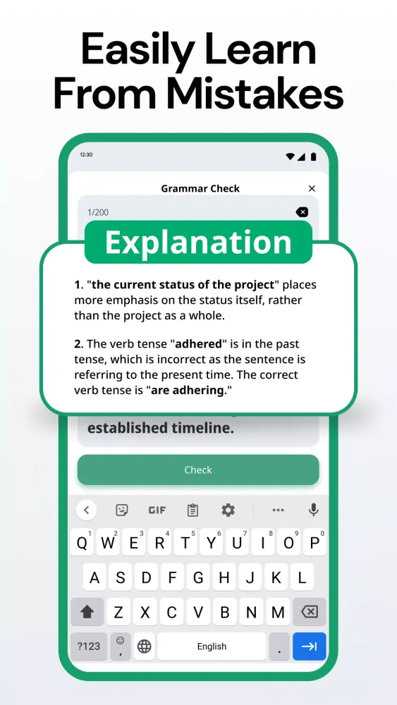 Tangkapan skrin Grammar Check