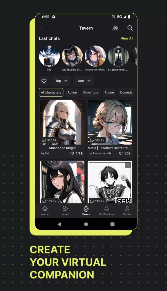 Moescape - AI Character Chat应用截图