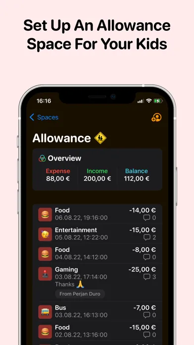 Expense Tracker Money Spaces Screenshots
