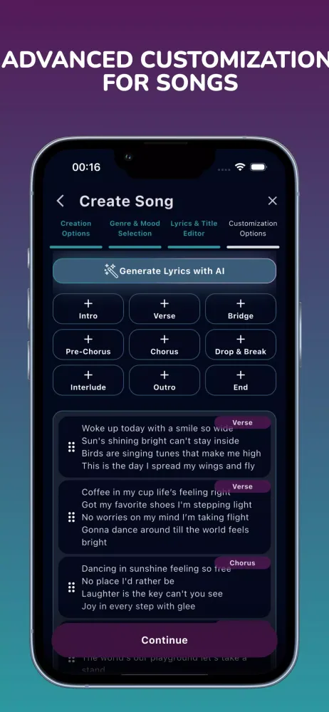 Capturas de tela do MusicTune AI