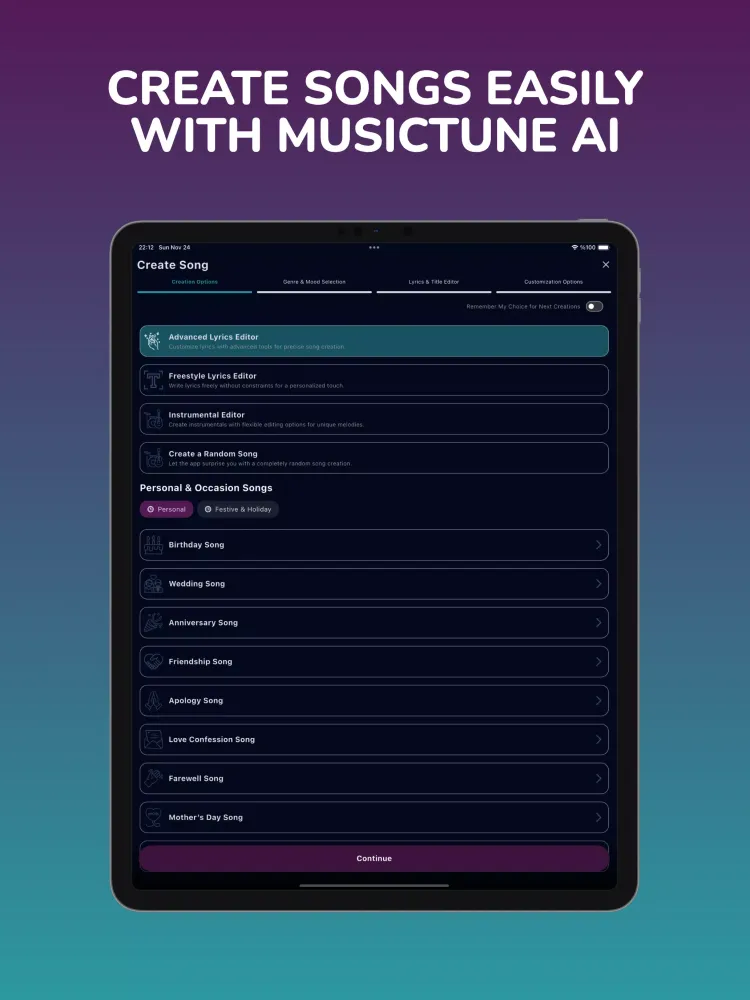 Capturas de tela do MusicTune AI