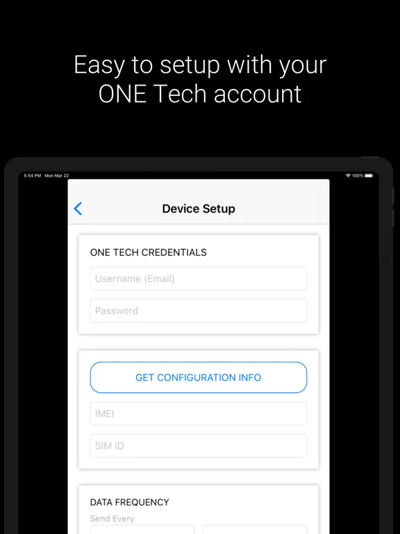Ảnh chụp màn hình của ONE Device iPad 