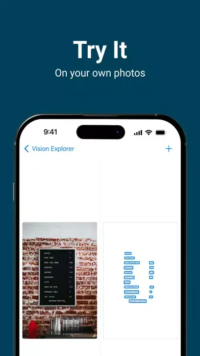 Tangkapan skrin Vision Framework Explorer