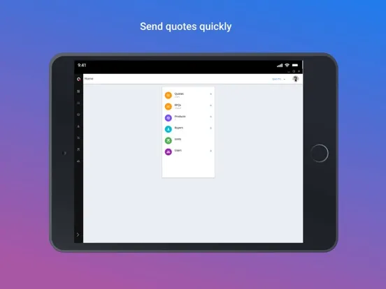 Zrzuty ekranu QuickQuote-Send quotes quickly iPad 