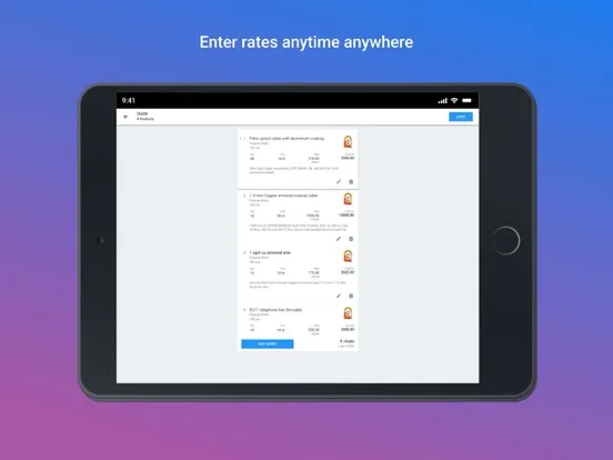 Zrzuty ekranu QuickQuote-Send quotes quickly iPad 