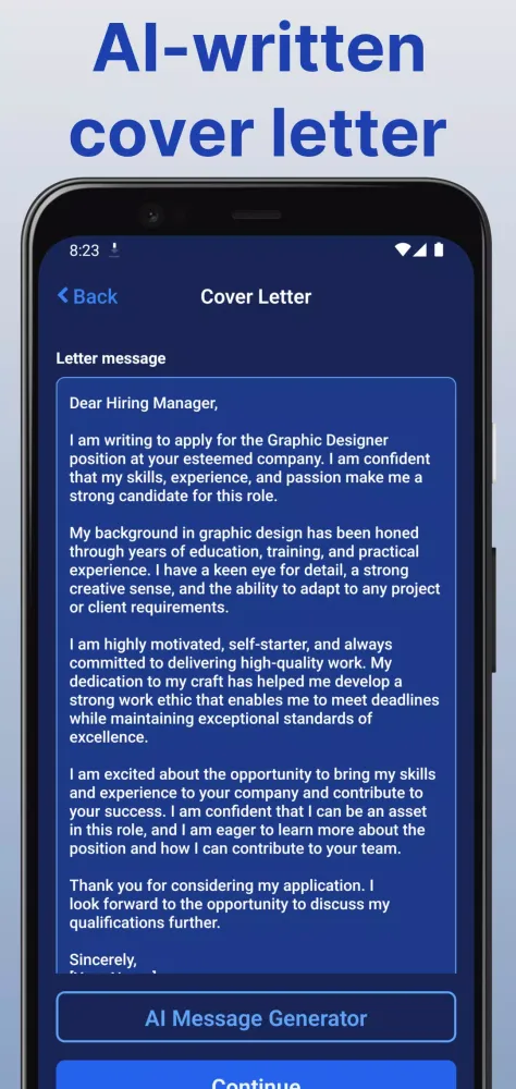 Resume Builder & Cover Letter Screenshots