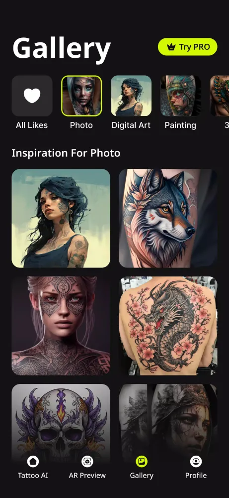 Tattoo AI - Tattoo Generator Screenshots
