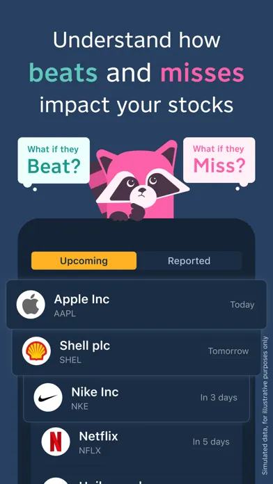 WhatIF - Earnings Screenshots