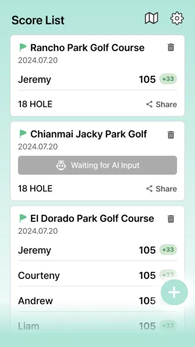 Скриншоты Ohpas : Parkgolf Scorecard