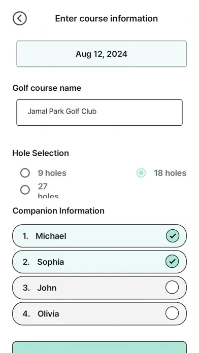 Скриншоты Ohpas : Parkgolf Scorecard