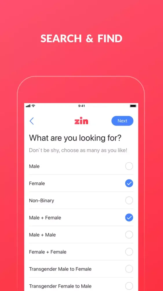 Zin: Secret Chat & Meetup سکرین شاٹس