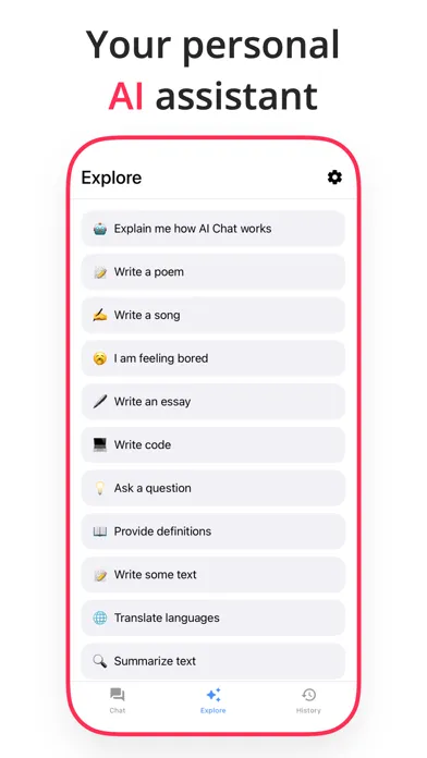 Captures d'écran de AI Chat: Chatbot Assistant