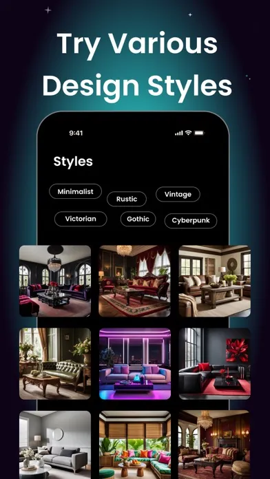 Capturas de tela do AI Interior & Home Design