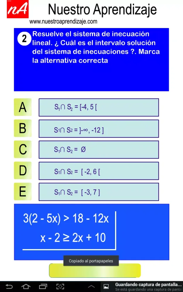 Sistema Inecuaciones lineales Screenshots