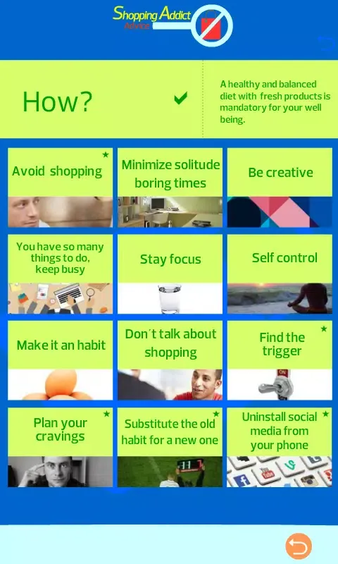 Shopping Addiction Advice Screenshots