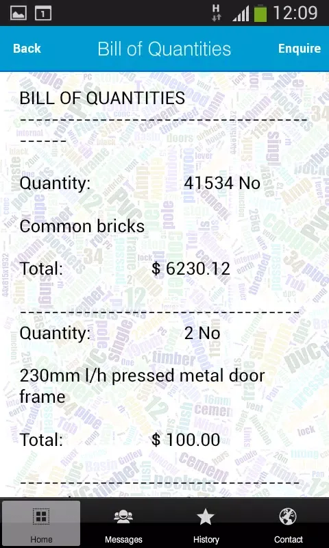 Captures d'écran de 2GS Construction Estimator