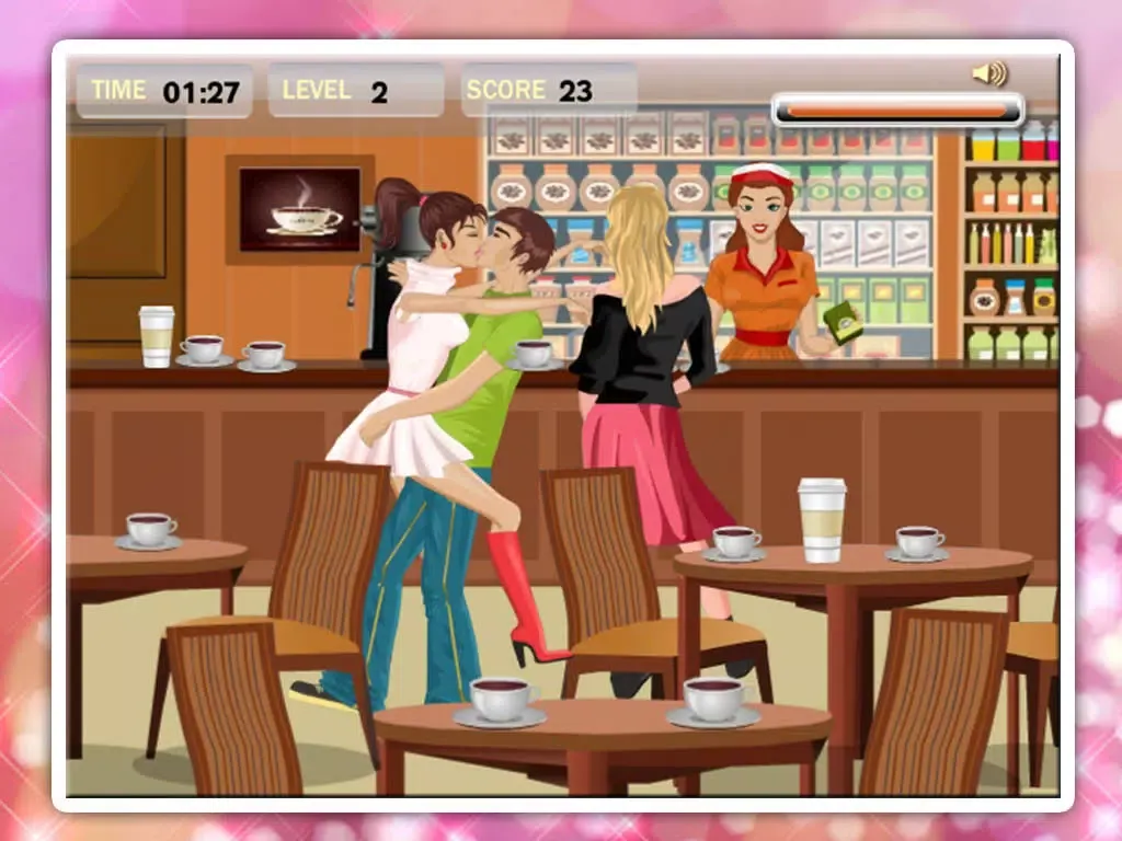 Tangkapan skrin Cute girl kissing iPad 